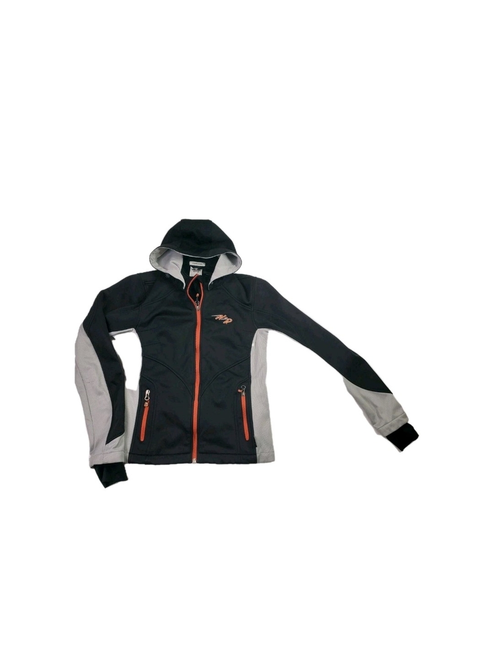 Harley-Davidson Black & Gray Hooded Jacket with Orange Trim